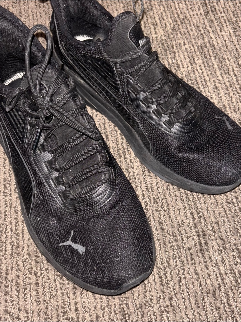 Puma Men's All-Black Mesh Athletic Sneakers